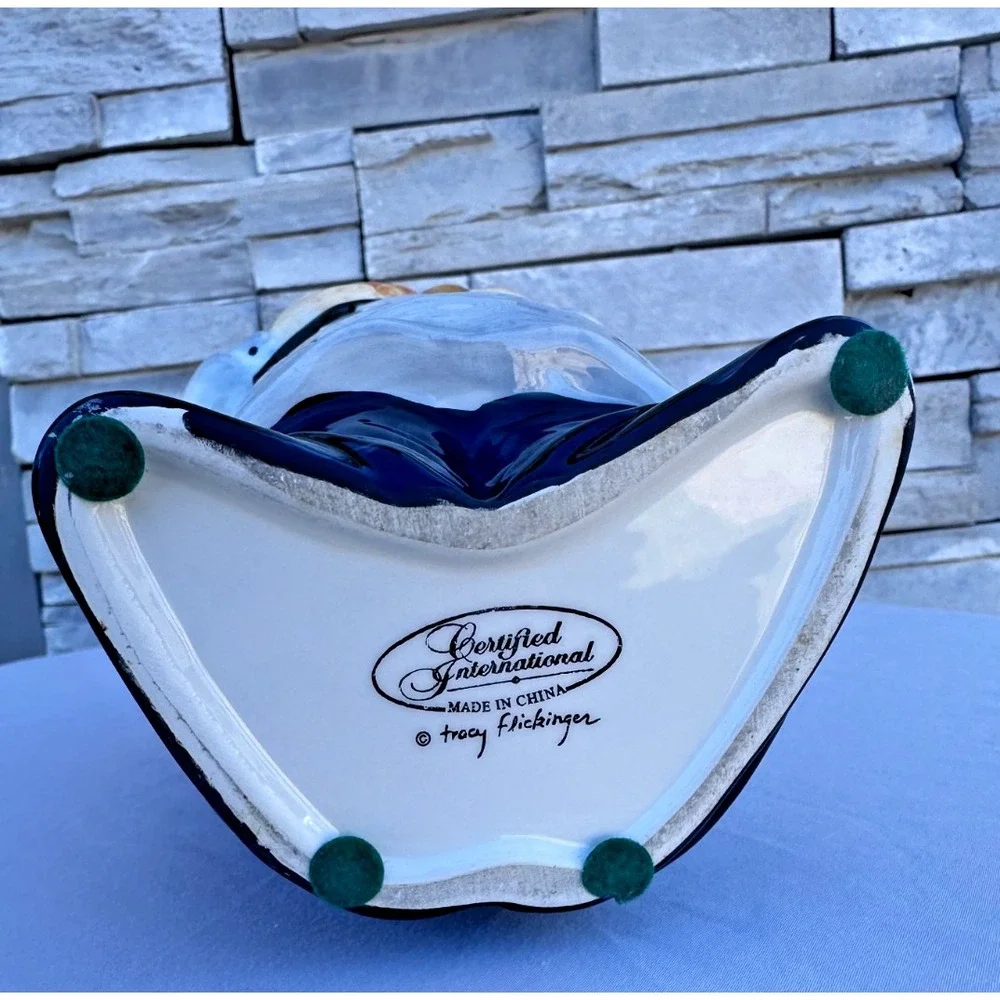 Ceramic Butler Waiter Oil Vinegar Bottle Decanter Tracy Flickinger NO SPOUT